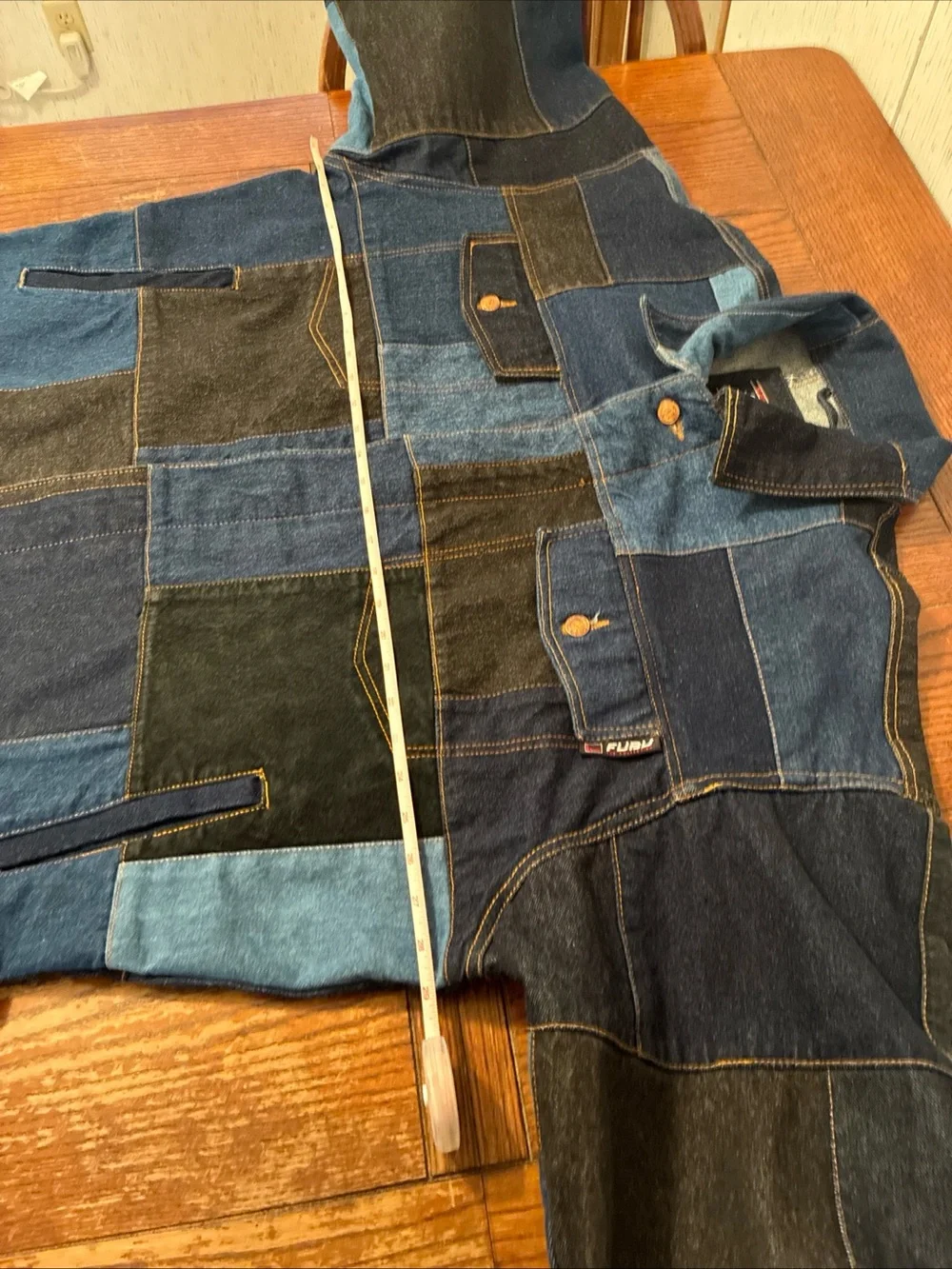 Vintage FUBU Patchwork Denim Jacket Men’s XL Trucker Coat Suede 1990’s